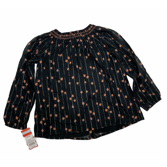 Cat & Jack Black Floral Blouse S(6-6X) - Picture 3 of 7
